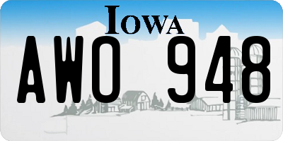 IA license plate AWO948
