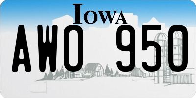 IA license plate AWO950