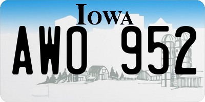 IA license plate AWO952