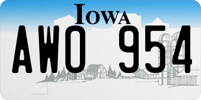 IA license plate AWO954