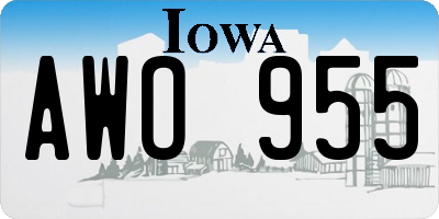 IA license plate AWO955