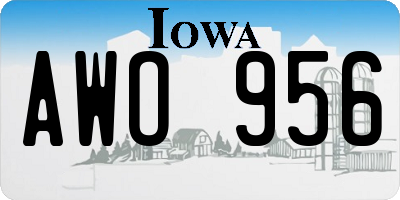 IA license plate AWO956