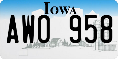 IA license plate AWO958
