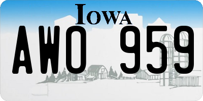 IA license plate AWO959