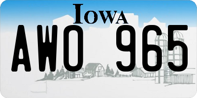 IA license plate AWO965