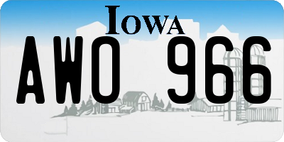 IA license plate AWO966