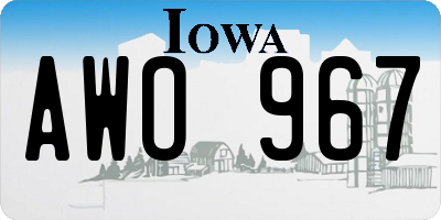 IA license plate AWO967