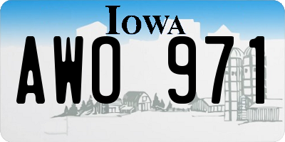 IA license plate AWO971