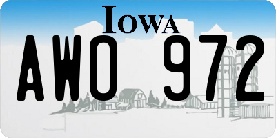 IA license plate AWO972