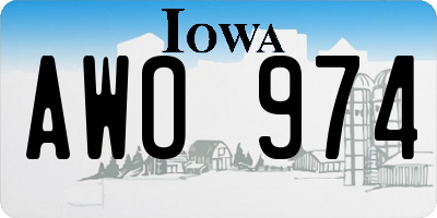 IA license plate AWO974