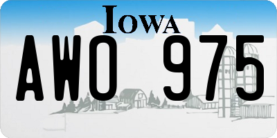 IA license plate AWO975