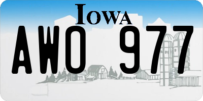 IA license plate AWO977
