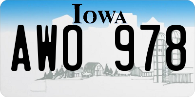 IA license plate AWO978