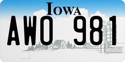 IA license plate AWO981