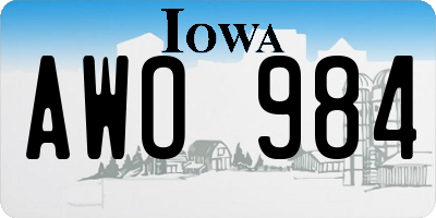 IA license plate AWO984