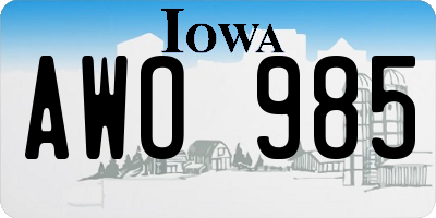 IA license plate AWO985