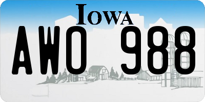 IA license plate AWO988