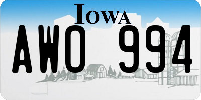 IA license plate AWO994