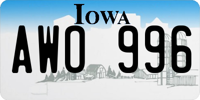 IA license plate AWO996