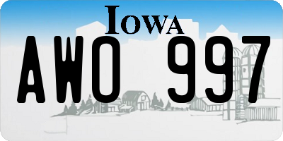 IA license plate AWO997