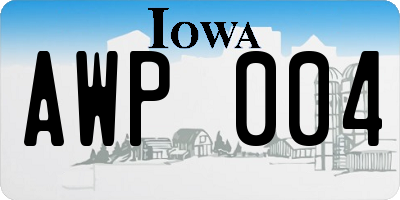IA license plate AWP004