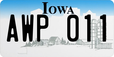 IA license plate AWP011
