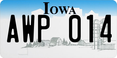 IA license plate AWP014