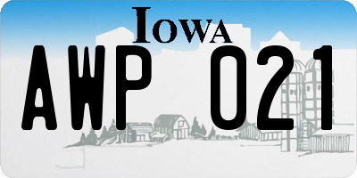 IA license plate AWP021