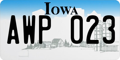 IA license plate AWP023