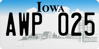IA license plate AWP025