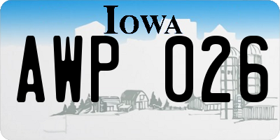 IA license plate AWP026