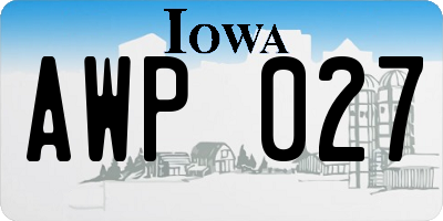 IA license plate AWP027
