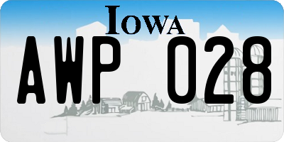 IA license plate AWP028