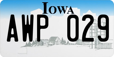 IA license plate AWP029
