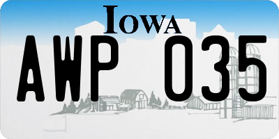 IA license plate AWP035