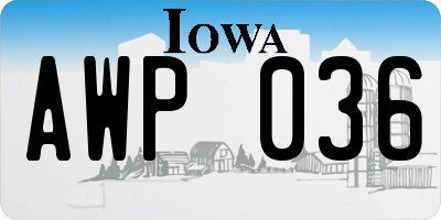 IA license plate AWP036