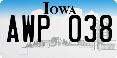IA license plate AWP038