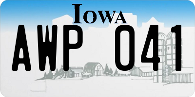 IA license plate AWP041