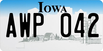 IA license plate AWP042