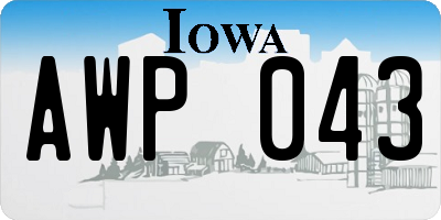 IA license plate AWP043