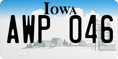 IA license plate AWP046