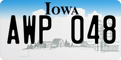 IA license plate AWP048