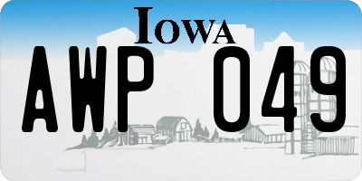 IA license plate AWP049