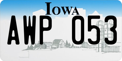 IA license plate AWP053