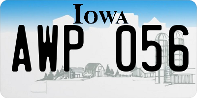 IA license plate AWP056