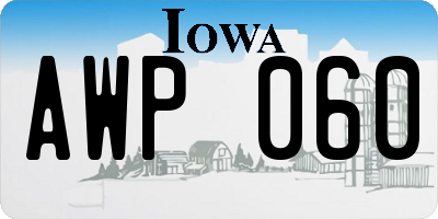 IA license plate AWP060