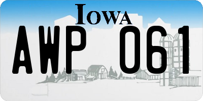 IA license plate AWP061