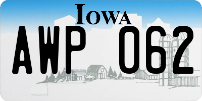IA license plate AWP062