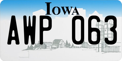 IA license plate AWP063