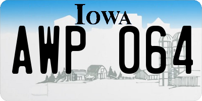 IA license plate AWP064